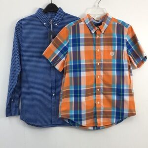 Vineyard Vines/Chaps Boy Cotton Dress Shirts Size XL Bundle of 2 EXCELLENT